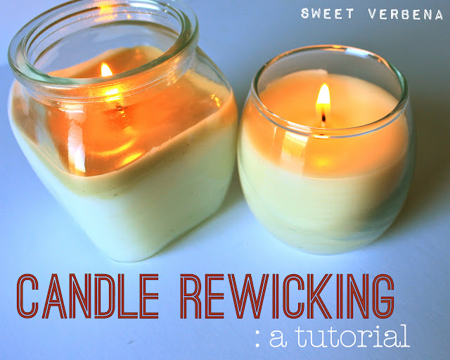 Candle Rewicking a tutorial Sweet Verbena