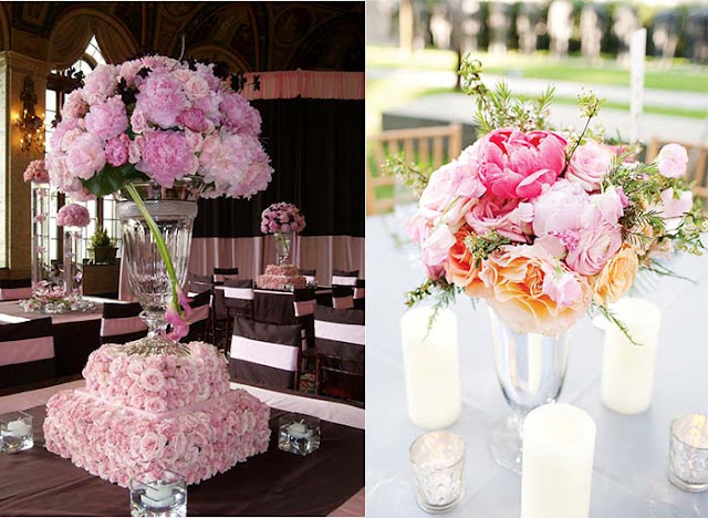 sparkle peony wedding centerpieces