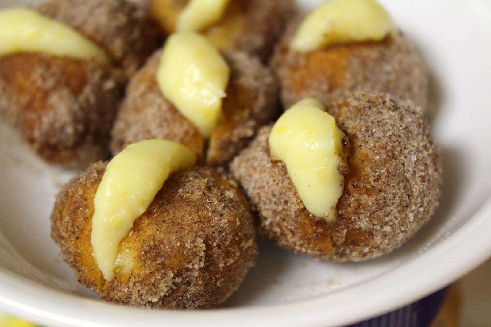Blog as you Bake Caramel Crème Custard Cinnamon Sugar Donut Holes