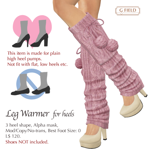 *G Field* New Release Leg warmer for heels