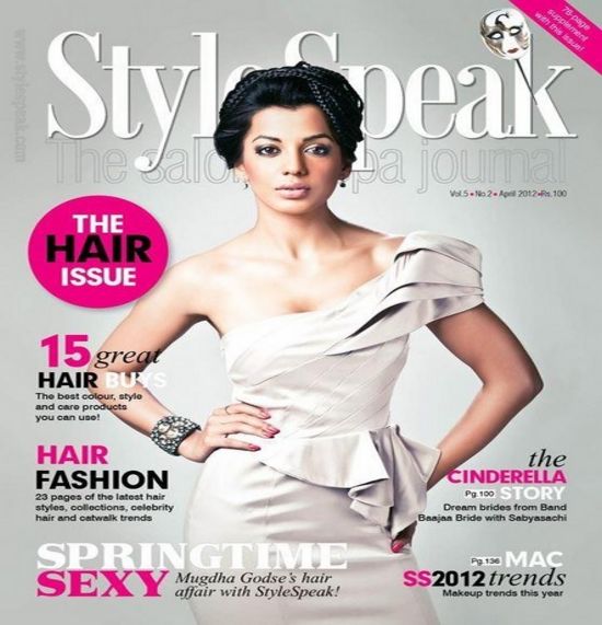 Mugdha Godse Stylespeak magazine Cover  - Mugdha Godse Style speak magazine Cover Scan - April 2012 