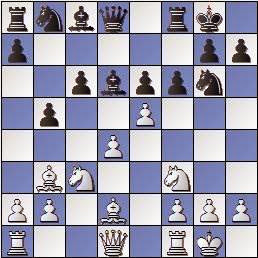 Partida de ajedrez Mora vs. Sanz 1957, posición después de 12.e5!