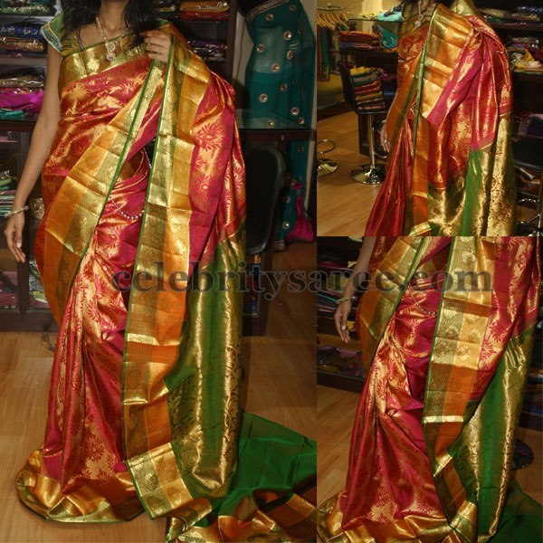 Gold Shaded Silk Bridal Saree