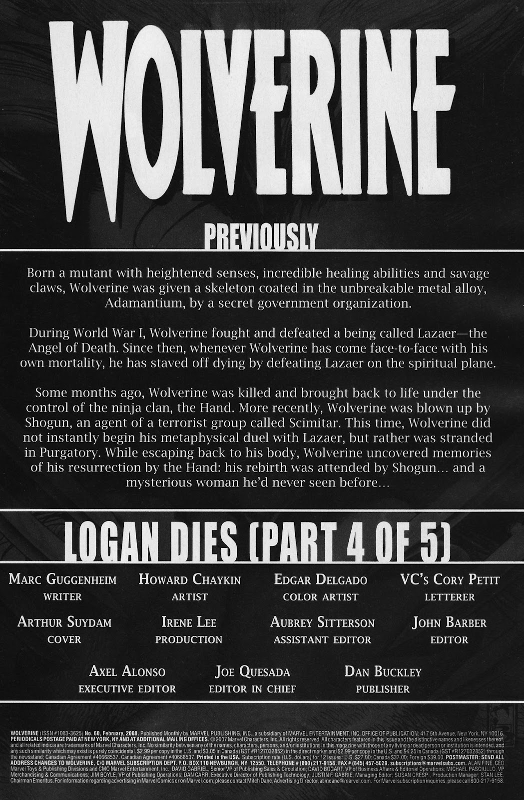 Read online Wolverine (2003) comic - Issue #60 - 2