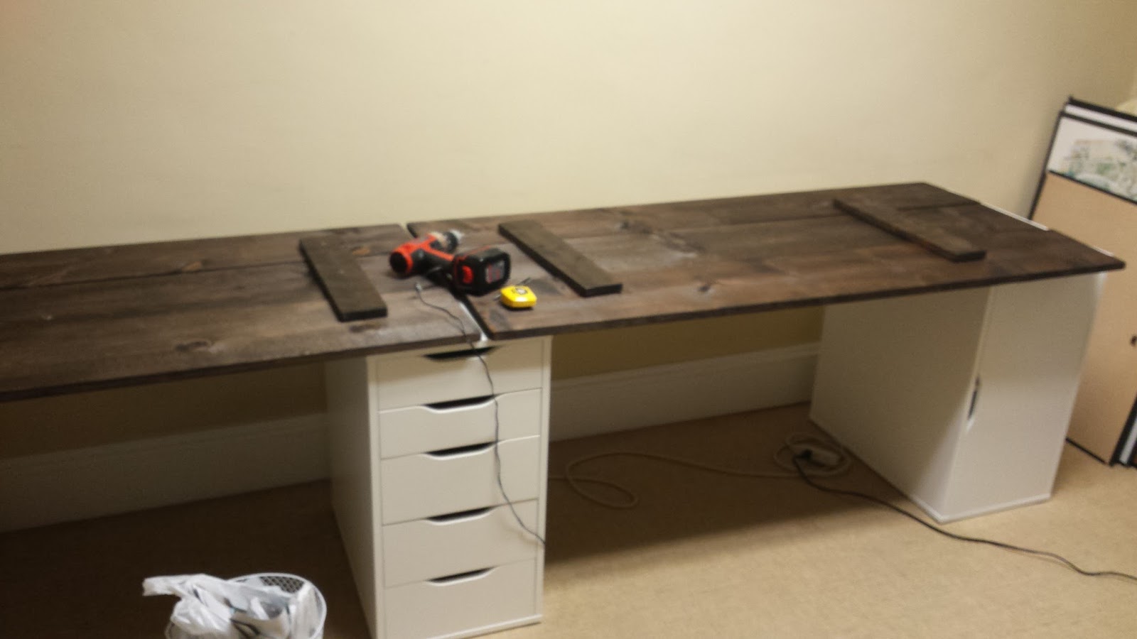 A Girl and Some Paint DIY Wooden Desk Top