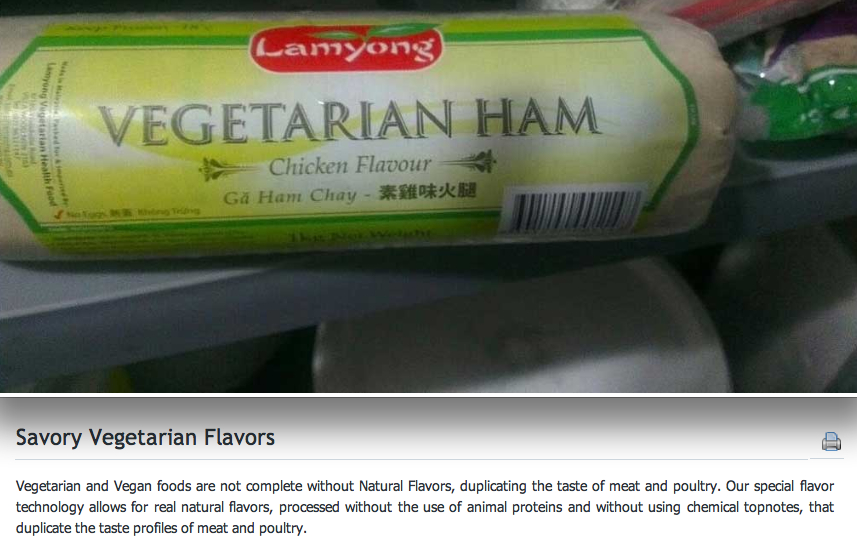 UltraGross Vegetarian Ham—Now flavored with chicken!