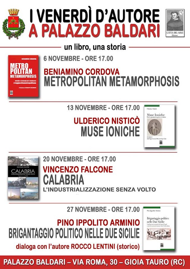 Gioia Tauro(Reggio Calabria): Venerdì 13 novembre ci sarà la presentazione del libro Muse Ioniche del Professor Nisticò