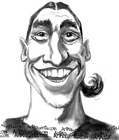 Zlatan Ibrahimovic is a caricature by caricaturist Artmagenta