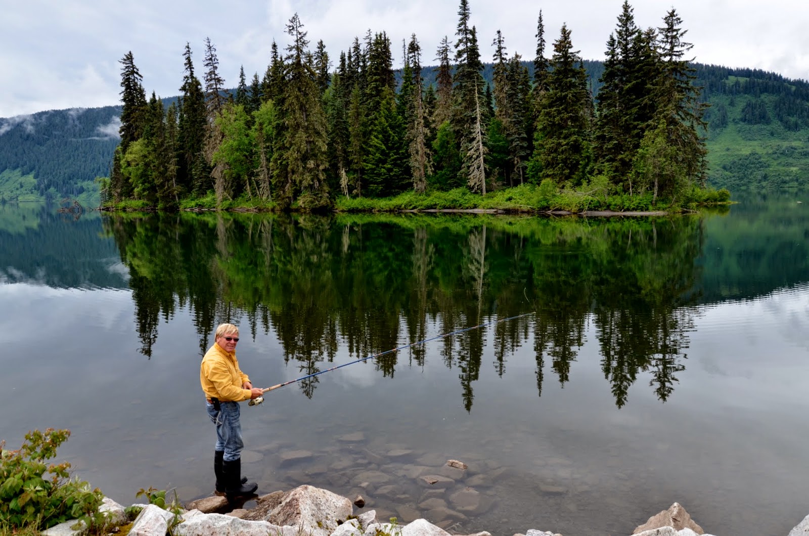 Anders fishing in Meziadin Lake