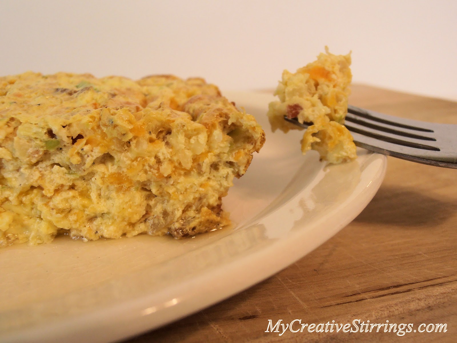 My Creative Stirrings Ham/Bacon Cabbage Quiche with pizazz!