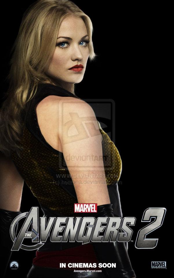 Fan art de Yvonne Strahovski como Ms. Marvel en  The Avengers 2 (Los Vengadores 2)