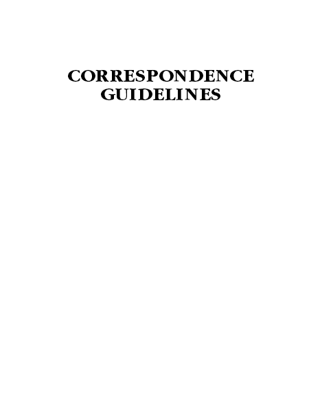 Manual: Correspondence Guidelines