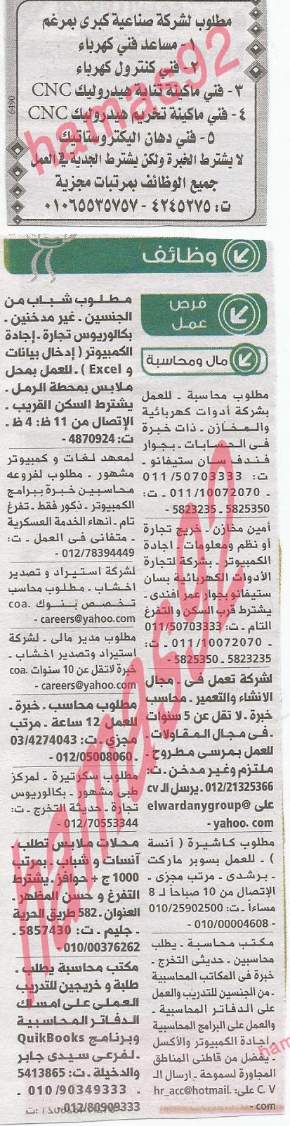 وظائف خالية من جريدة الوسيط الاسكندرية الثلاثاء 11-06-2013 %D9%88+%D8%B3+%D8%B3+5