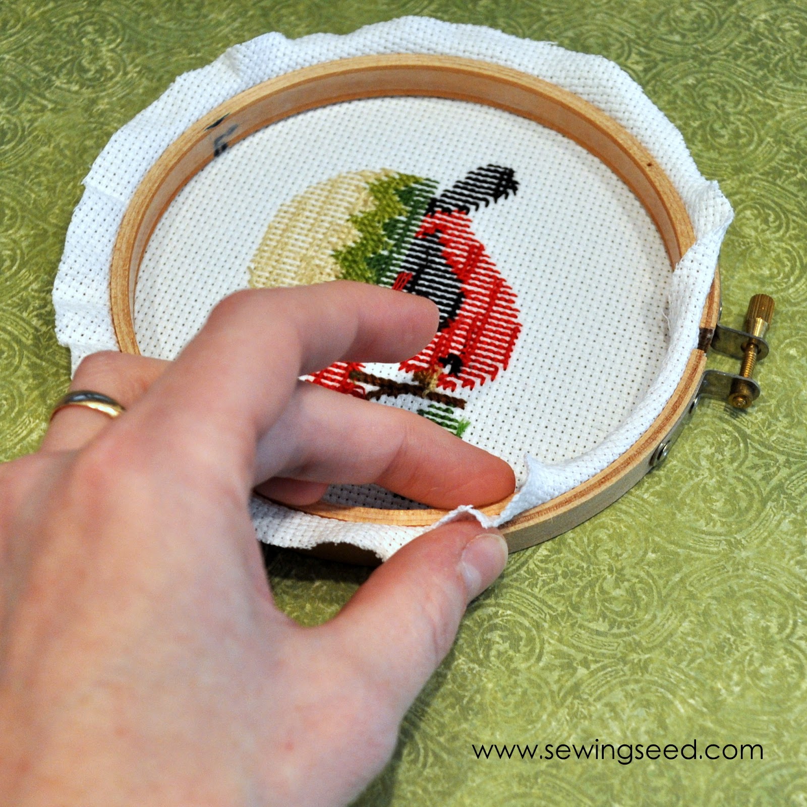 Sewingseed Framing your needlework in a hoop