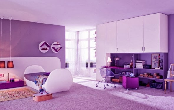 Dormitorio para niñas y adolescentes color lila - Ideas para decorar