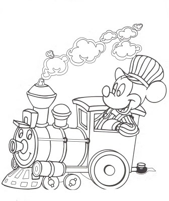 Mickey S Choo Choo Express Coloring Page S The Dis