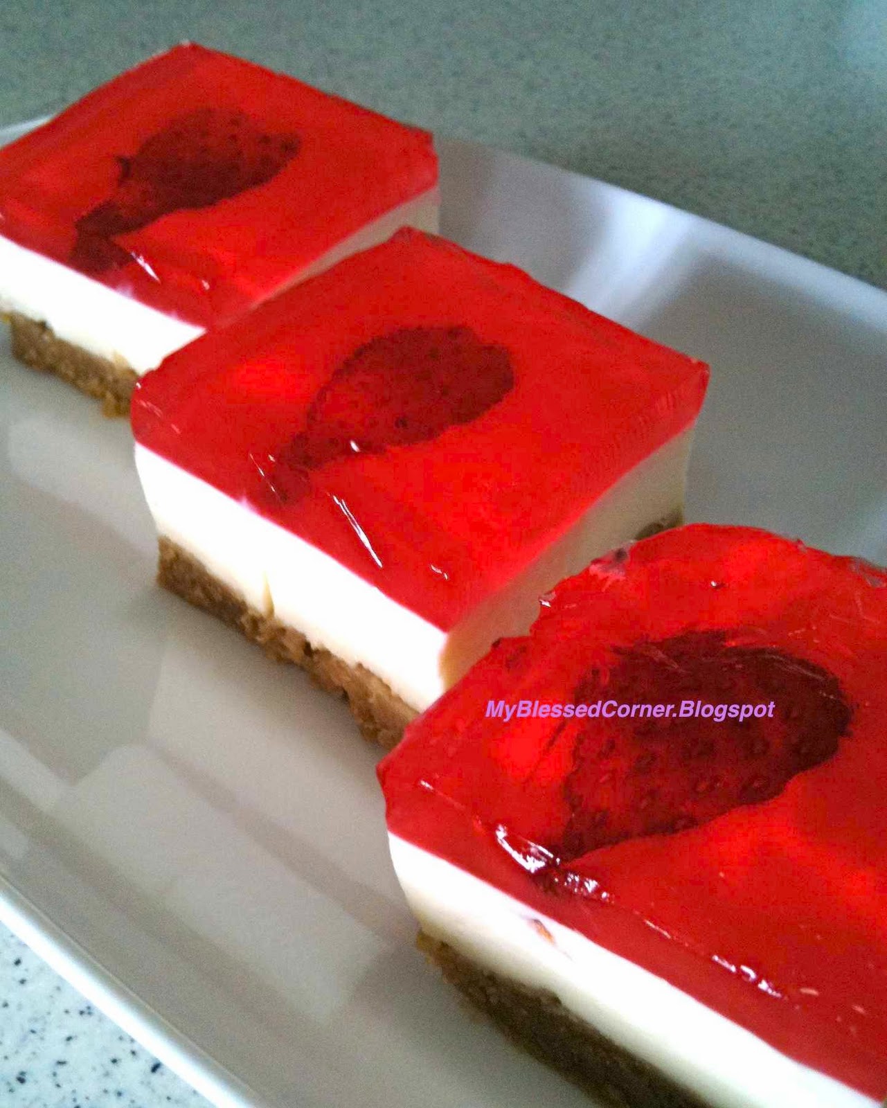 My Blessed Corner... Strawberry Jelly Hearts Cheesecake