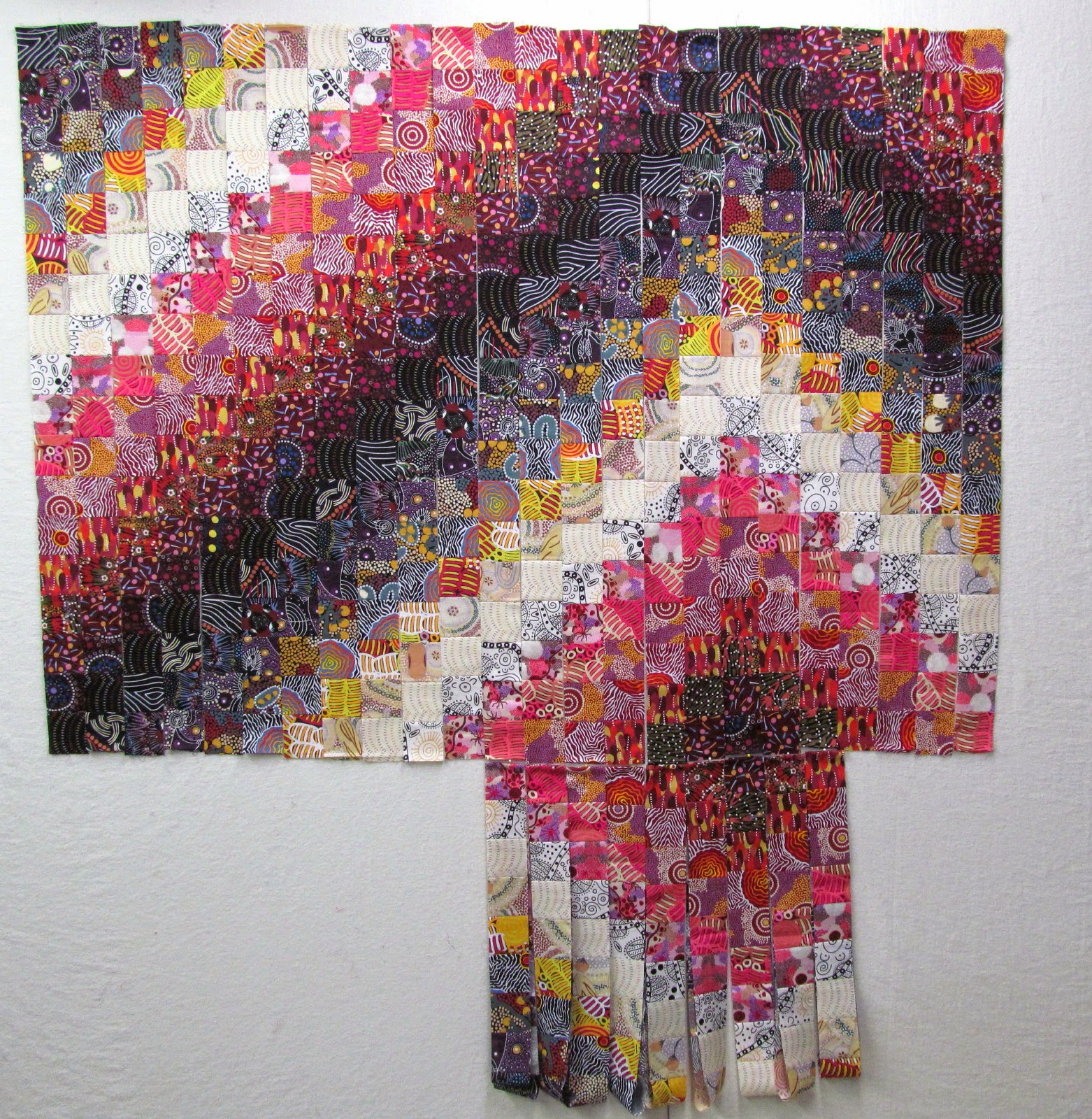 Exuberant Color Progress on the Trip Around the World quilt.....