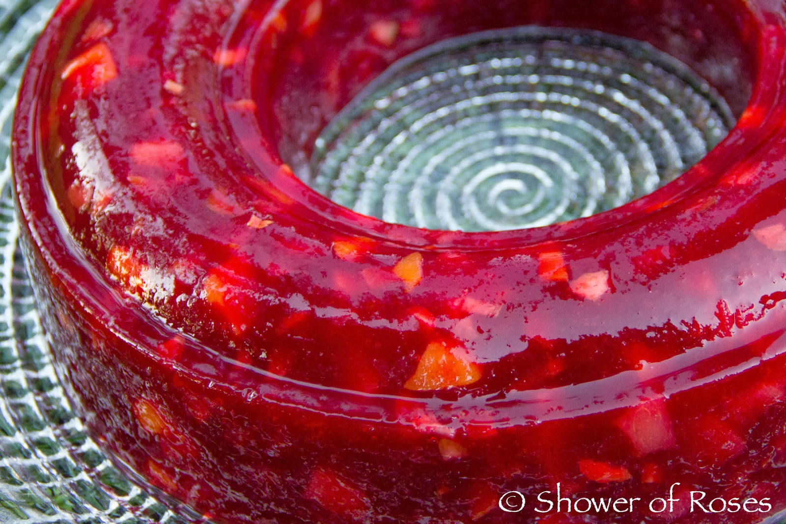 Shower of Roses Our Festive Raspberry Cranberry Jello Mold