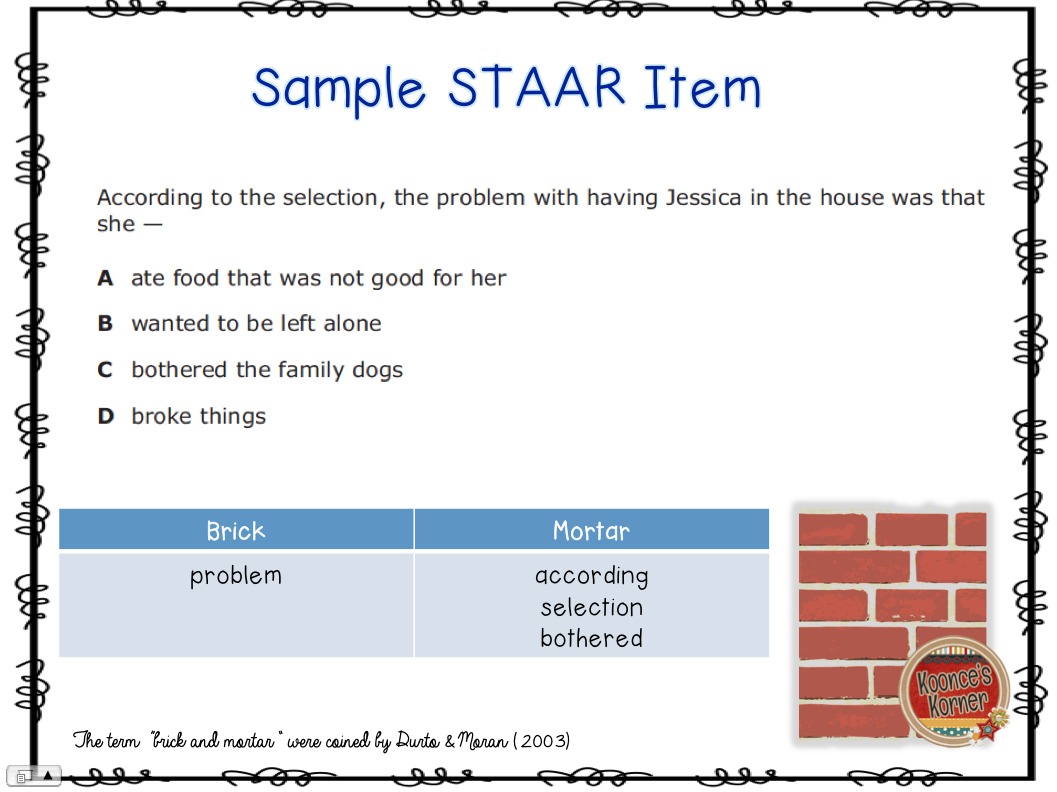 Koonce's Korner Building Academic Vocabulary "Brick and Mortar" Words