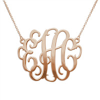 Rose Gold Plated XXL Monogram Necklace
