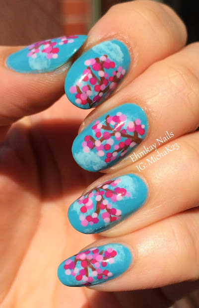 ehmkay nails cherry blossoms nail