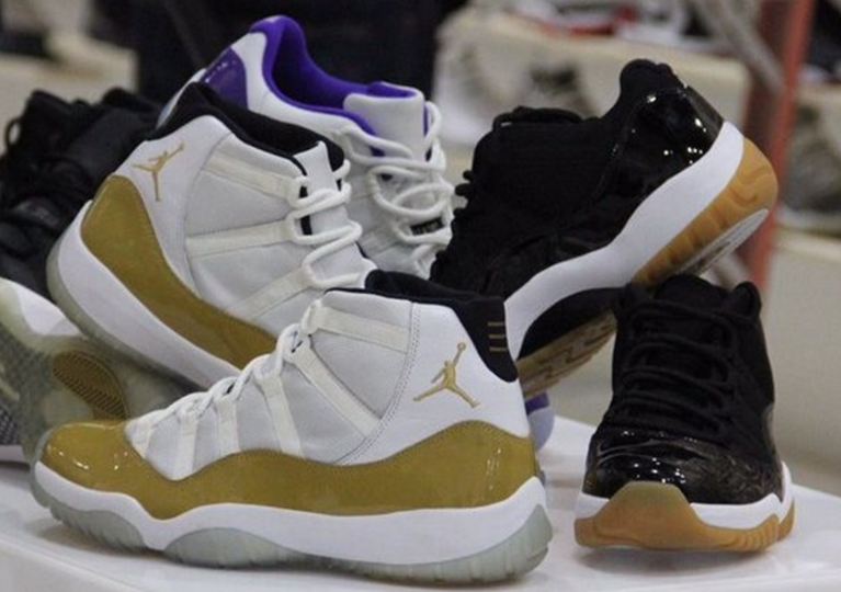 jordan 11 gold and white high top