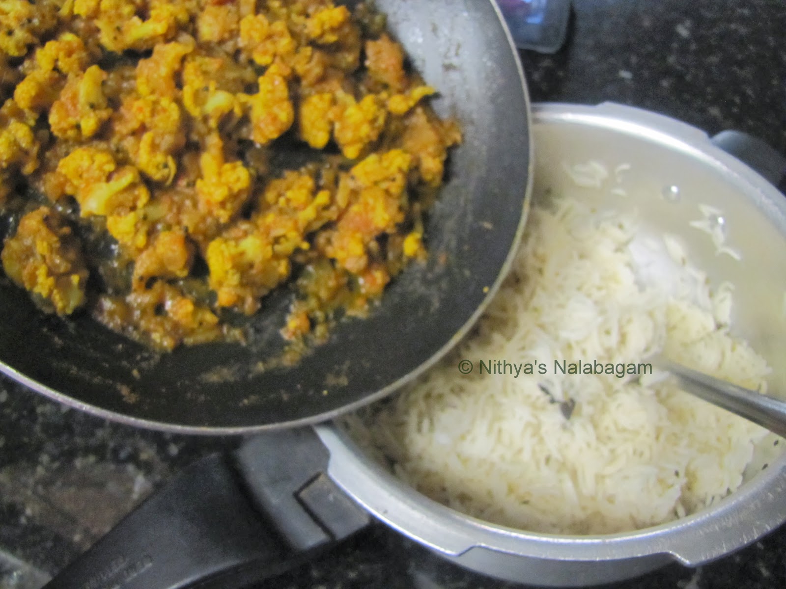 Cauliflower Rice South Indian Style Nithya's Nalabagam