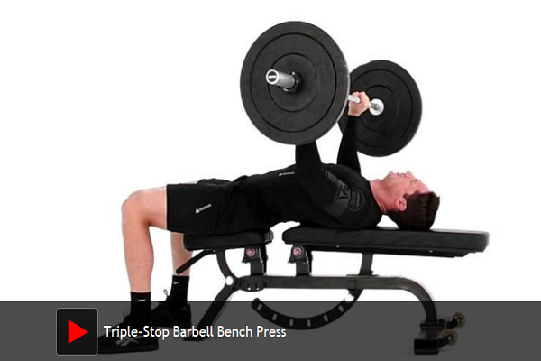 Perfect Body Magazine Triple Stop Barbell Bench Press