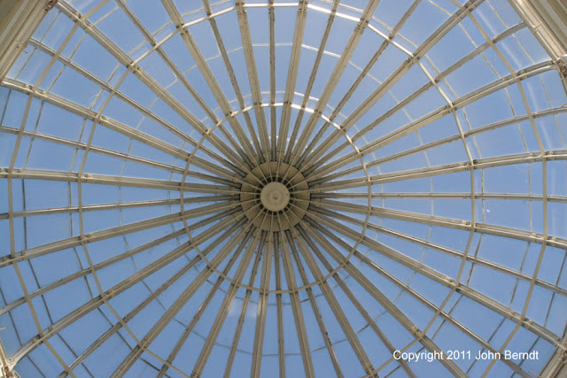 Directly underneath the dome at the Buffalo and Erie County Botanical Gardens