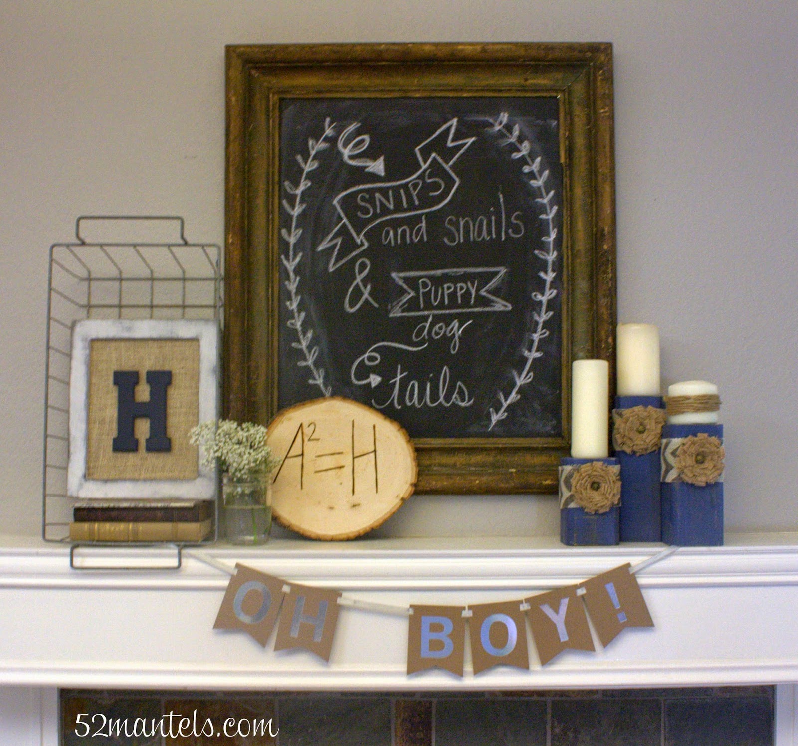 52 Mantels Rustic Shower for a Baby Boy!