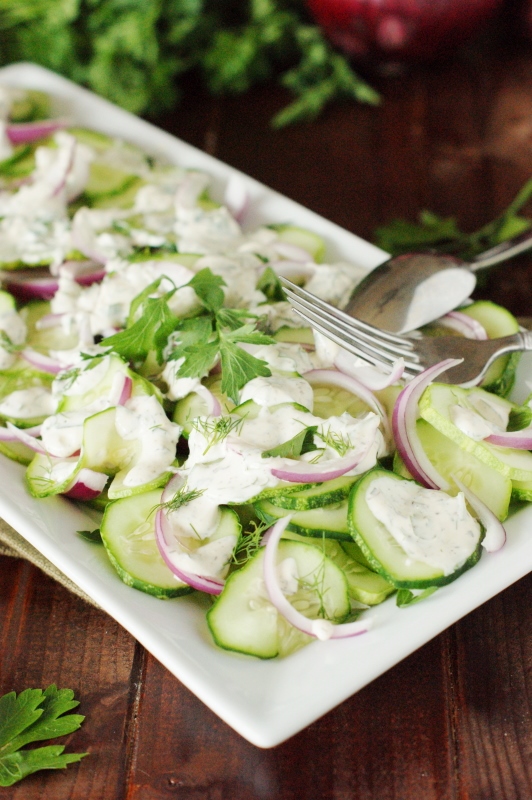 Creamy Cucumber Salad with Fresh Herbs The Kitchen is My Playground