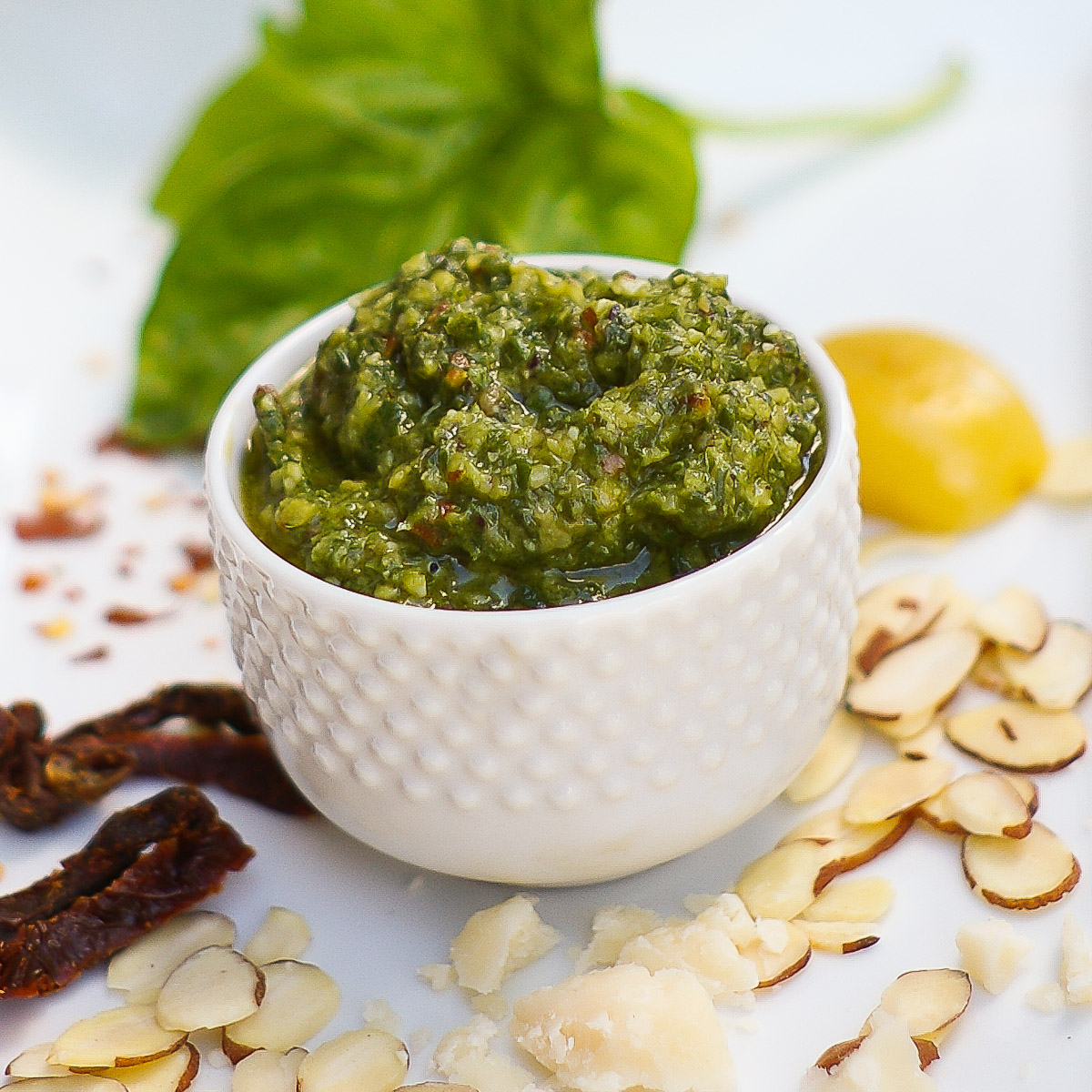The Yum Yum Factor Spicy Almond Pesto