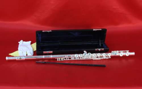 Conductor Sterling Silver Plated Flute w/ Case, 1 Year Warranty