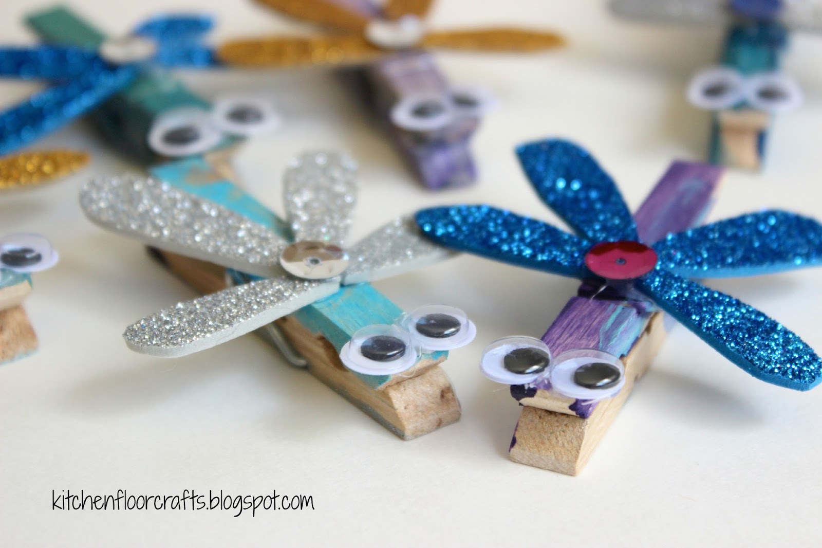Kitchen Floor Crafts Clothespin Dragonflies