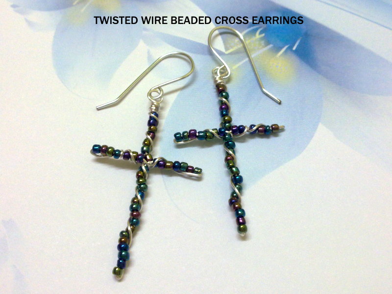 Emily Secret Passions Free Tutorial Twisted Wire Beaded Cross Pendant