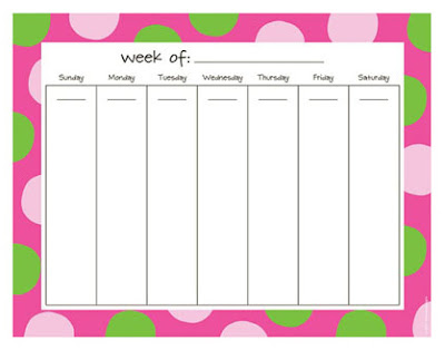cute weekly schedule