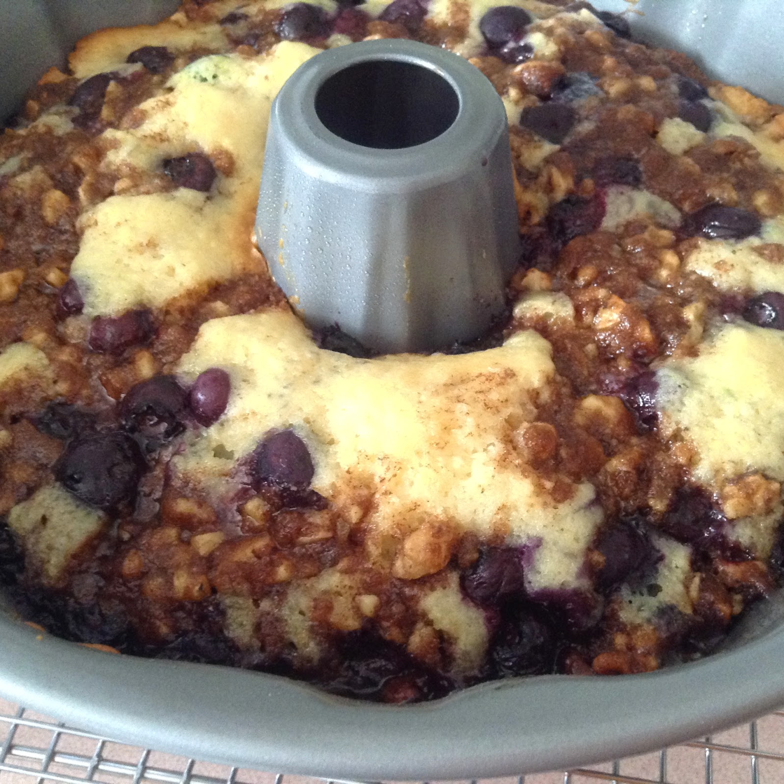 A Plate Full Of Possibilities Nut Coffee Cake with Blueberries