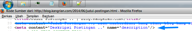 Mengaktifkan Deskripsi Penelusuran pada Postingan Blogger.
