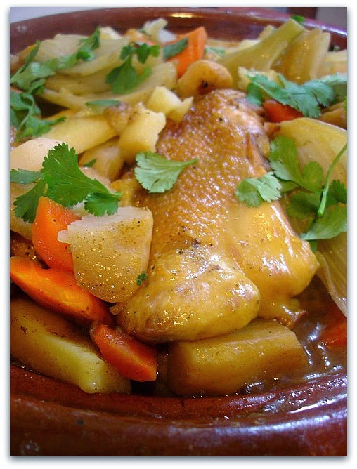Un dimanche a la campagne Tajine de poulet aux légumes de printemps