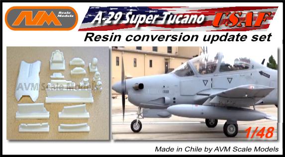 A-29 Super Tucano 1/48  LAS - USAF/Afgan update resin  kit for Hobby Boss plastic kit .