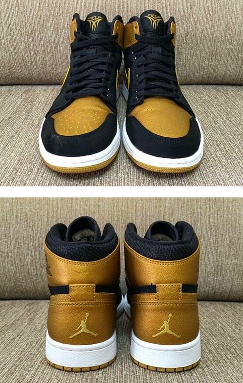 THE SNEAKER ADDICT: Air Jordan 1 Mid âMeloâ Gold/Black Sneaker (New Images)