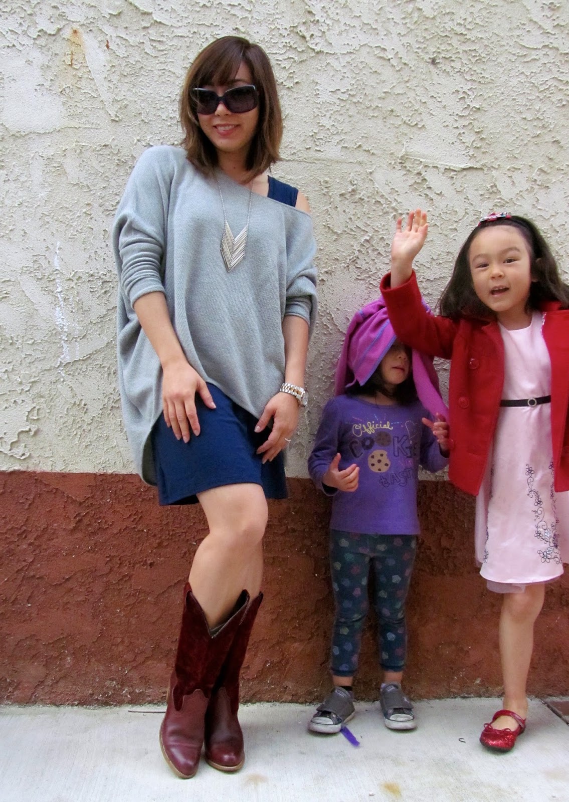 burgundy dress with cowboy boots