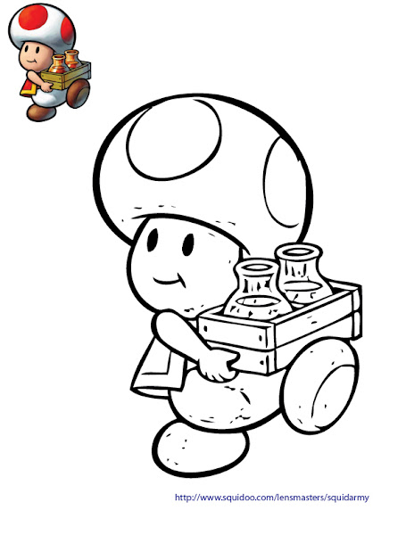 Super Mario Bros Toad Coloring Pages