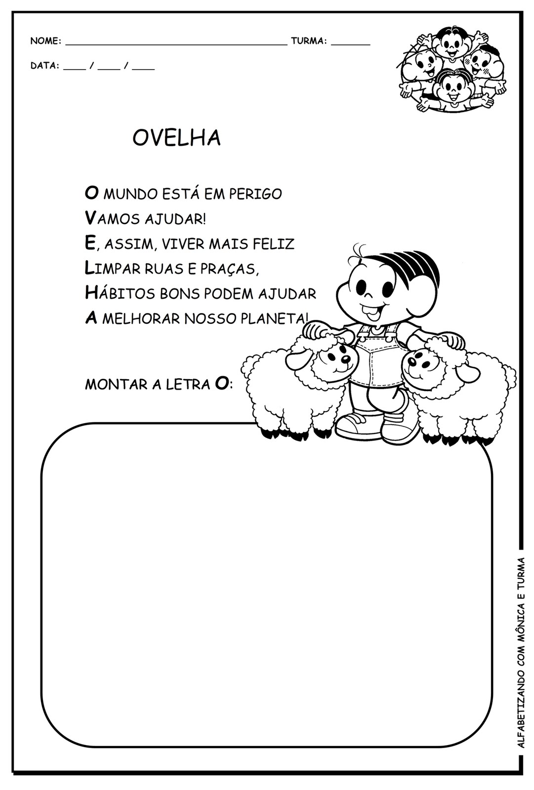 Alfabetizando com Mônica e Turma: Alfabeto ecológico