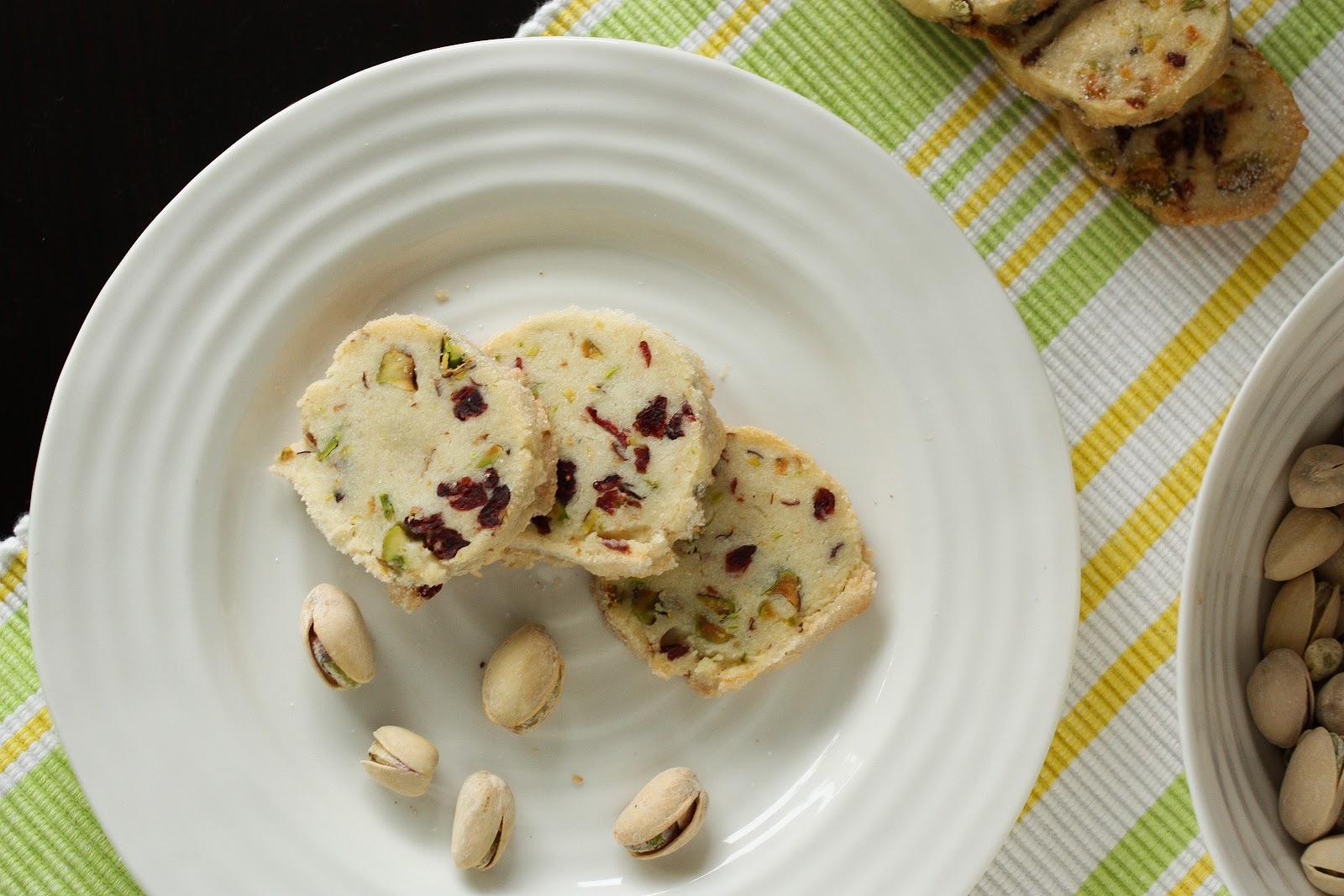 Joie Patisserie Pistachio Cranberry Icebox Cookies for SRC!