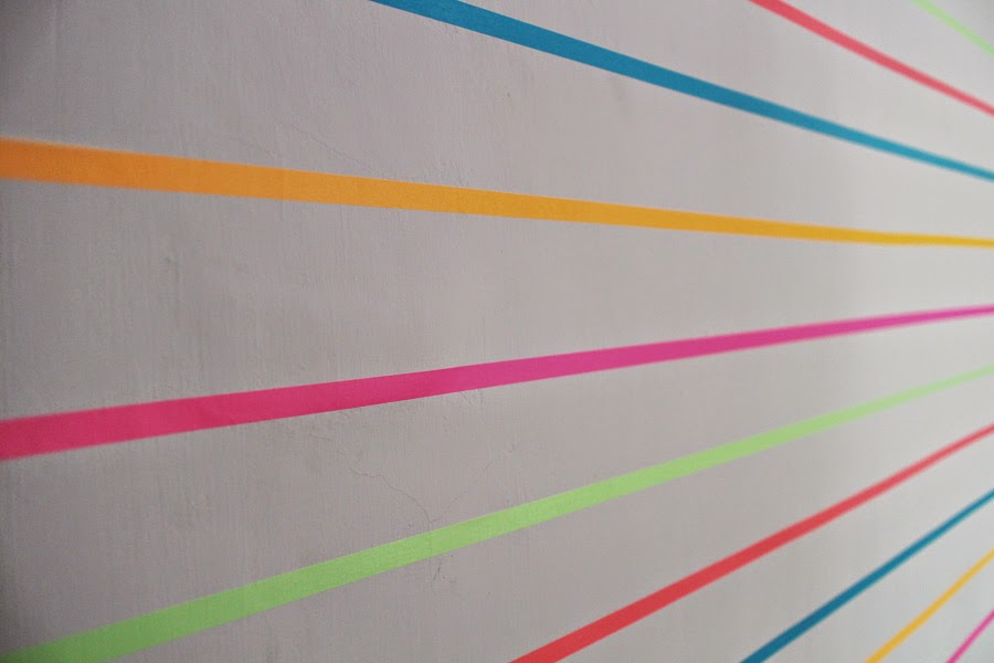 ink + adventure: neon washi tape wall