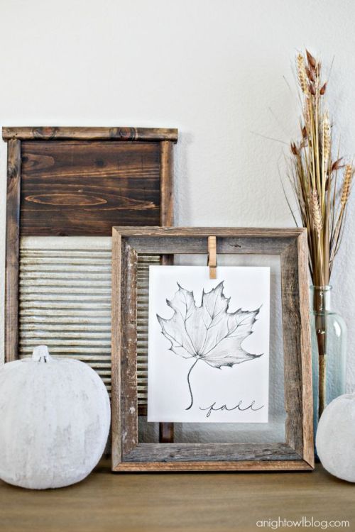 Easy and simply lovely fall decoration with wood frames