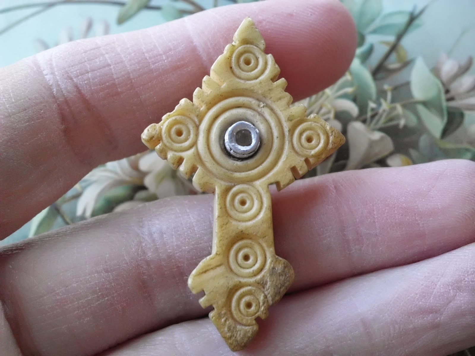 Vintage Religious Medals Old Vintage Antique Carved Bone Cross