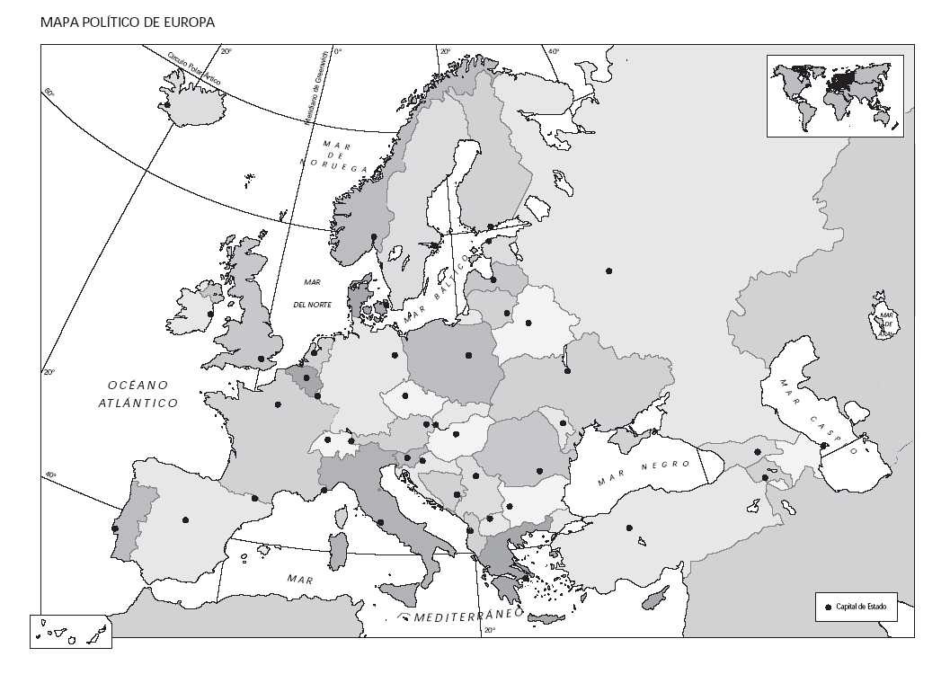 Mapa Mudo Politico Europa Union Europea